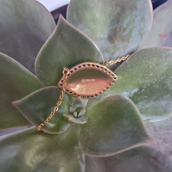 Sterling Silver, Gold Finish Evil Eye Necklace - Picture 2 of 4